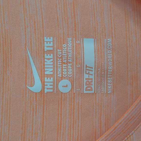 The Nike Tee Athletic Cut Dri-Fit Shirt in Orange - Women's Large - Picture 3 of 5